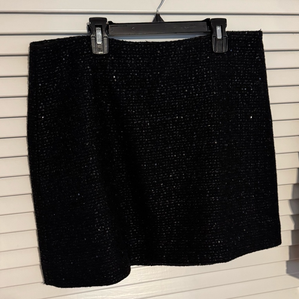 J. Crew Black Mini Tweed Skirt